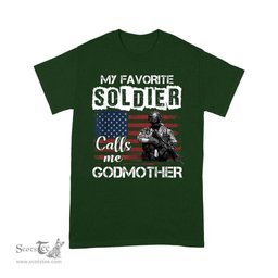 Scotstee Shop - My Favorite Soldier Calls Me Godmother Army Veteran 4th Of July Shirt Army Veteran Shirts Army Mom Shirt Army Shirts