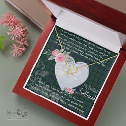 Scotstee Shop - To My Beautiful Girlfriend Valentine Necklace Clan Austin Tartan Gift for Girlfriend Everlasting Love Necklace