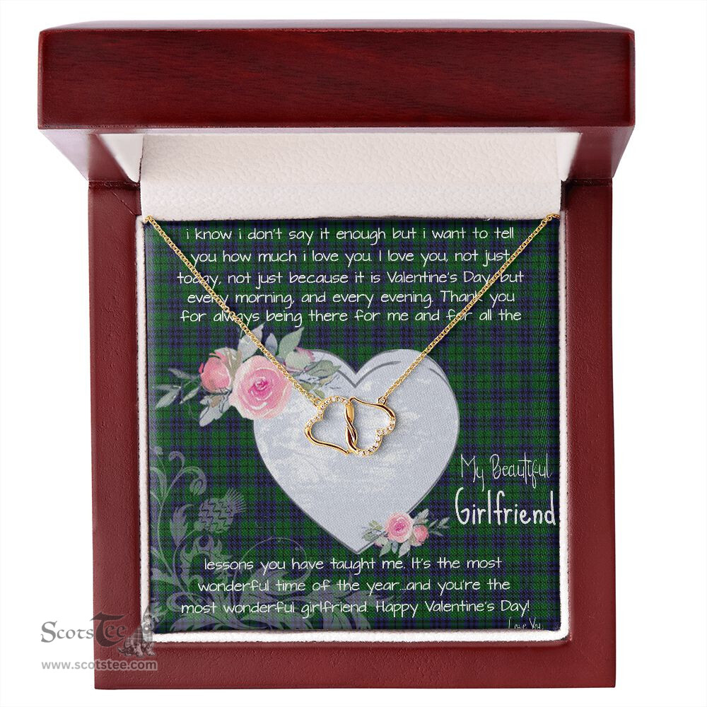 Gift To My Beautiful Girlfriend Valentine Necklace For Soulmate Anniversary Clan Austin Tartan Everlasting Love Necklace, Gift For Women, Gift For Wife, Gift For Girl Friend, Gift For Mother, Gift For Grandmother, Gift for Sister, Gift For Daughter, Gift for Mom