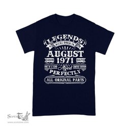 Vintage Born In August 1971 Man Myth Legend 49 Years Old Birthday Shirt mens vintage 1971 t shirt - Scotstee Shop