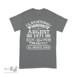 Vintage Born In August 1971 Man Myth Legend 49 Years Old Birthday Shirt mens vintage 1971 t shirt - Scotstee Shop