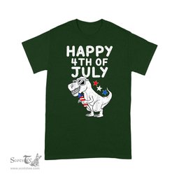 Kids Happy 4th Of July T Rex Patriotic Funny Toddler Boys Kids 4th Of July Shirt - Scotstee Shop