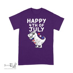 Kids Happy 4th Of July T Rex Patriotic Funny Toddler Boys Kids 4th Of July Shirt - Scotstee Shop