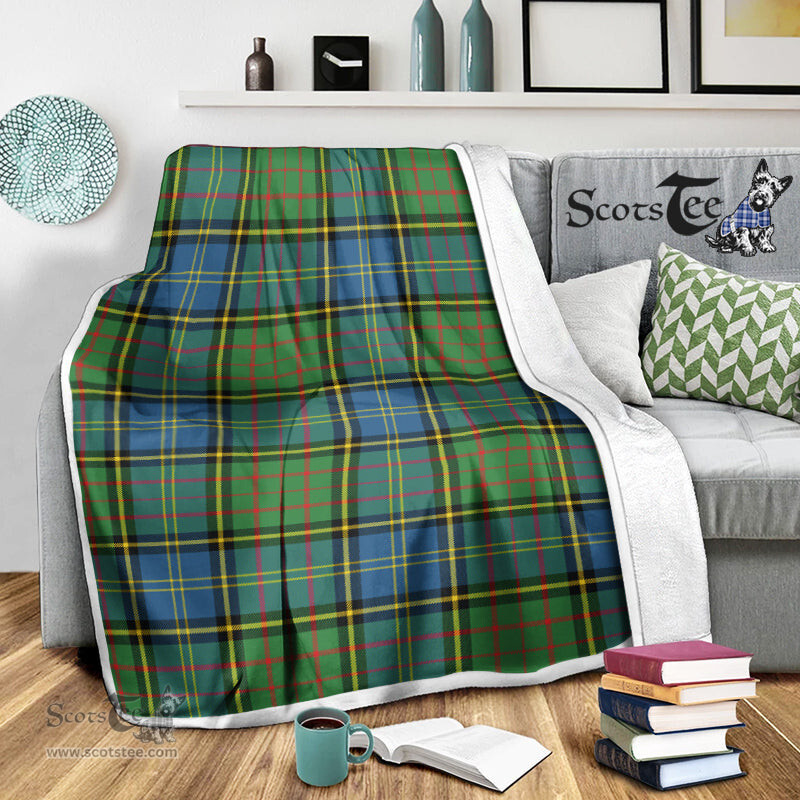 Scotstee Shop Tartan Plaid Blanket MacMillan Hunting Ancient Scottish Tartan Plaid Sherpa Blanket