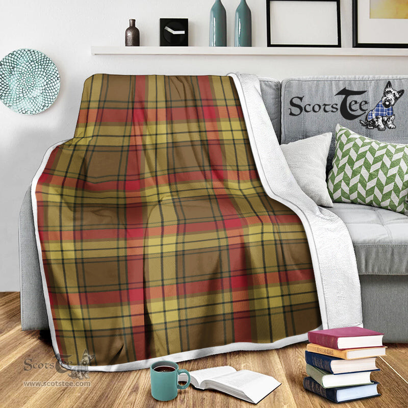 Scotstee Shop Tartan Plaid Blanket MacMillan Old Weathered Scottish Tartan Plaid Sherpa Blanket