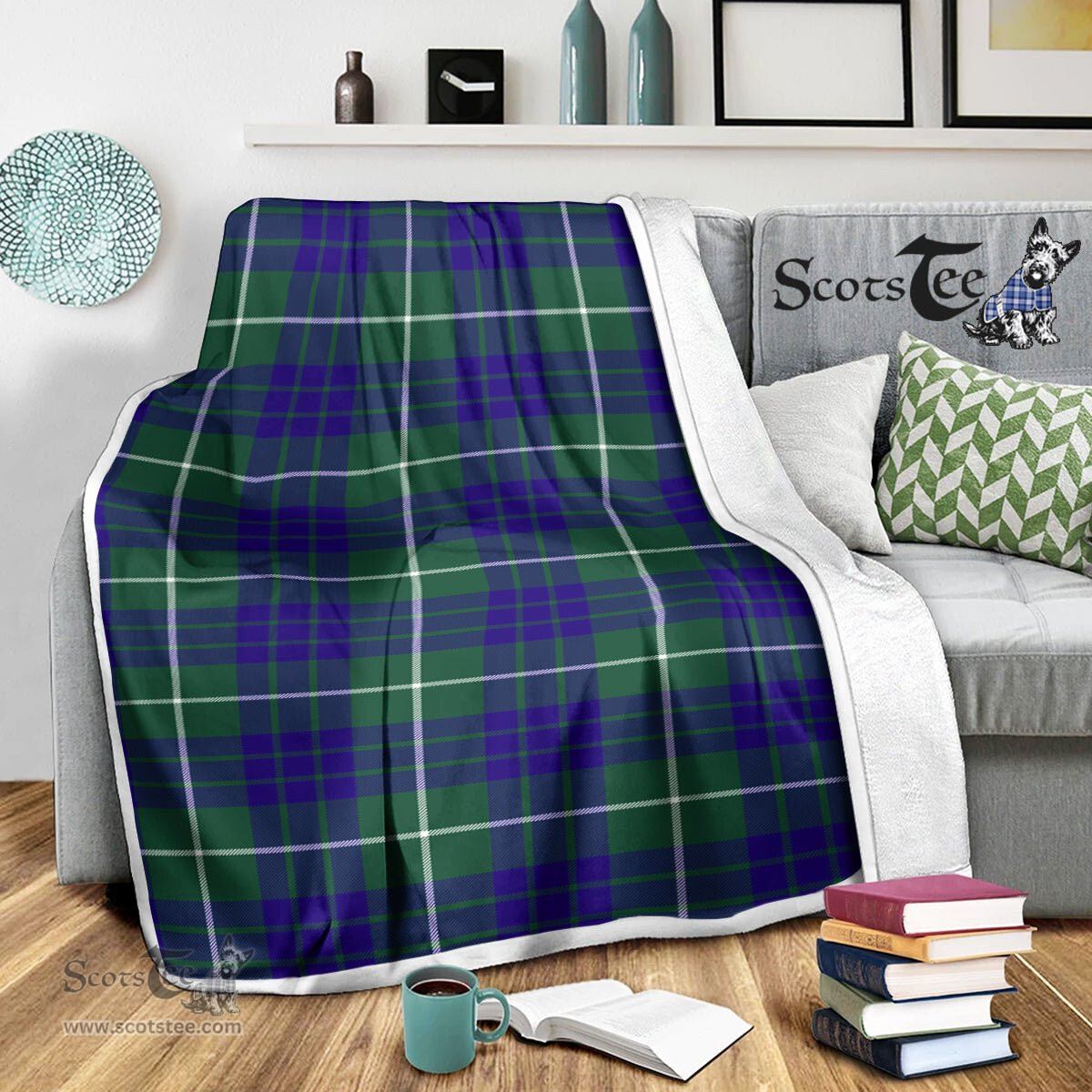 Scotstee Shop Tartan Plaid Blanket Hamilton Hunting Modern Scottish Tartan Plaid Sherpa Blanket