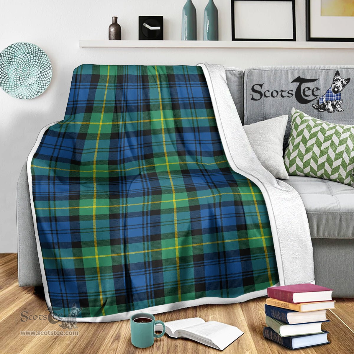 Scotstee Shop Tartan Plaid Blanket Gordon Ancient Scottish Tartan Plaid Sherpa Blanket
