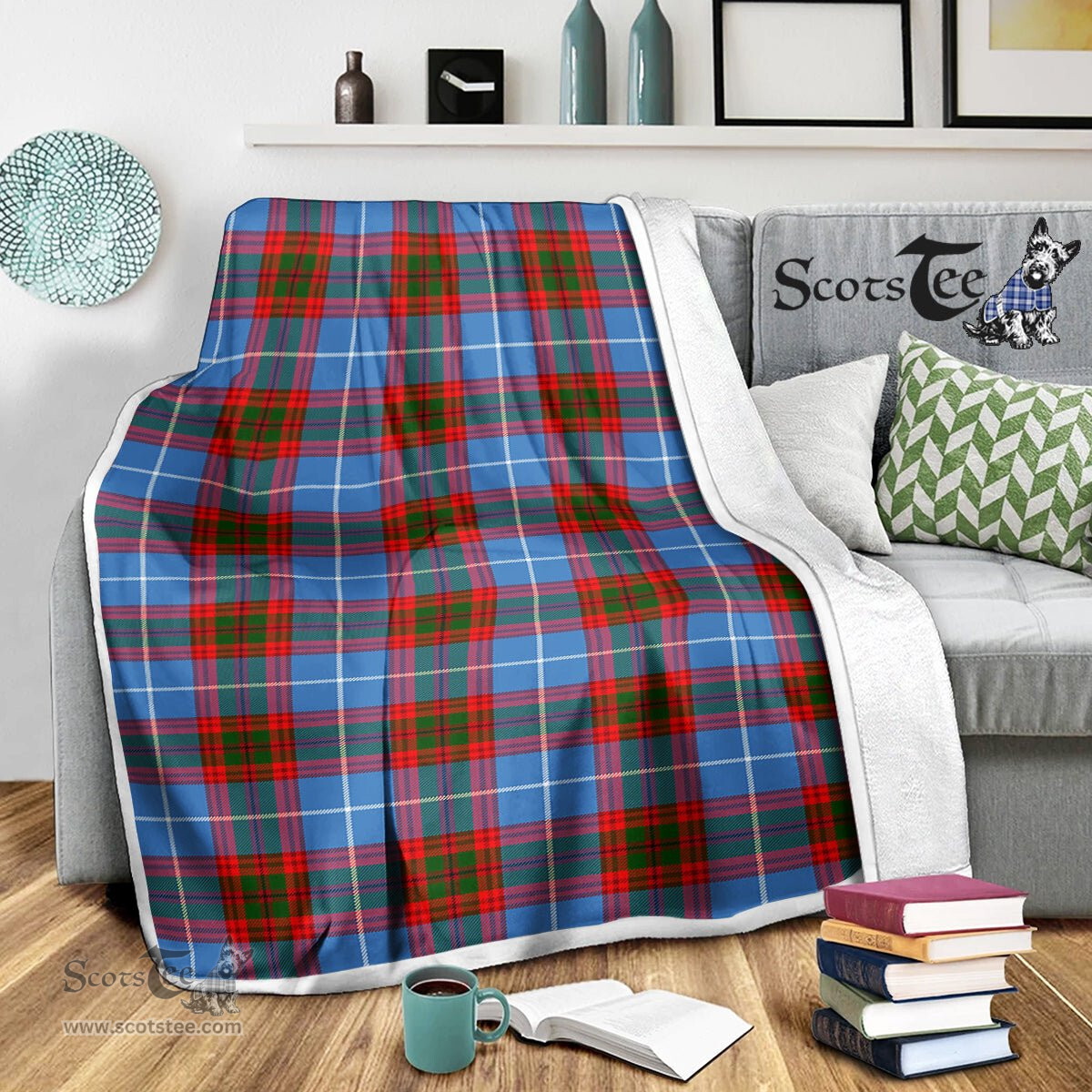 Scotstee Shop Tartan Plaid Blanket Nicolson Scottish Tartan Plaid Sherpa Blanket