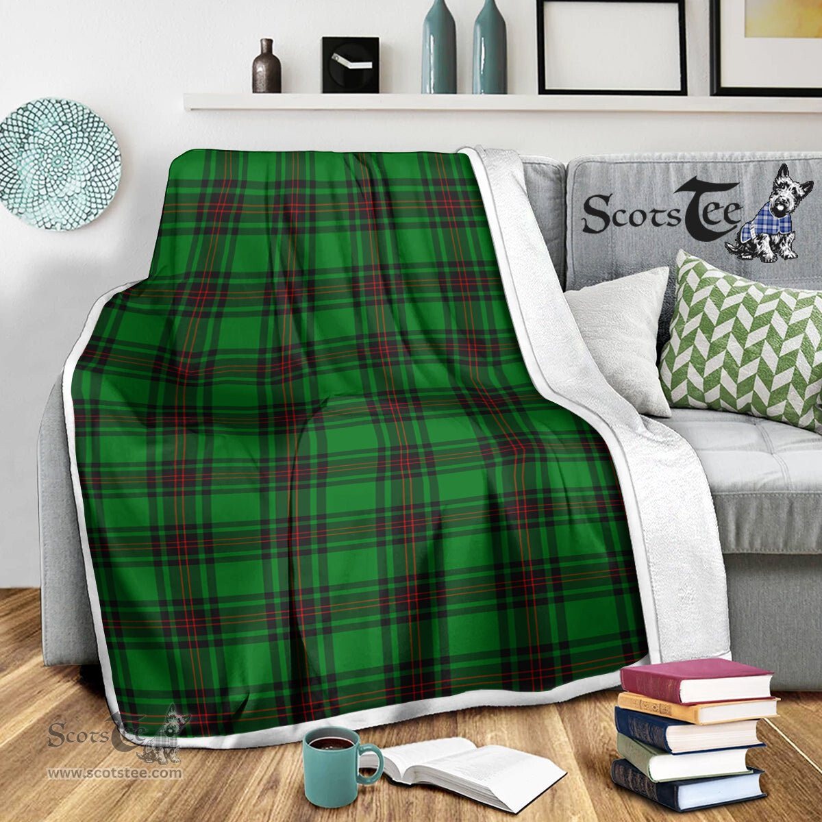 Scotstee Shop Tartan Plaid Blanket Kinloch Scottish Tartan Plaid Sherpa Blanket