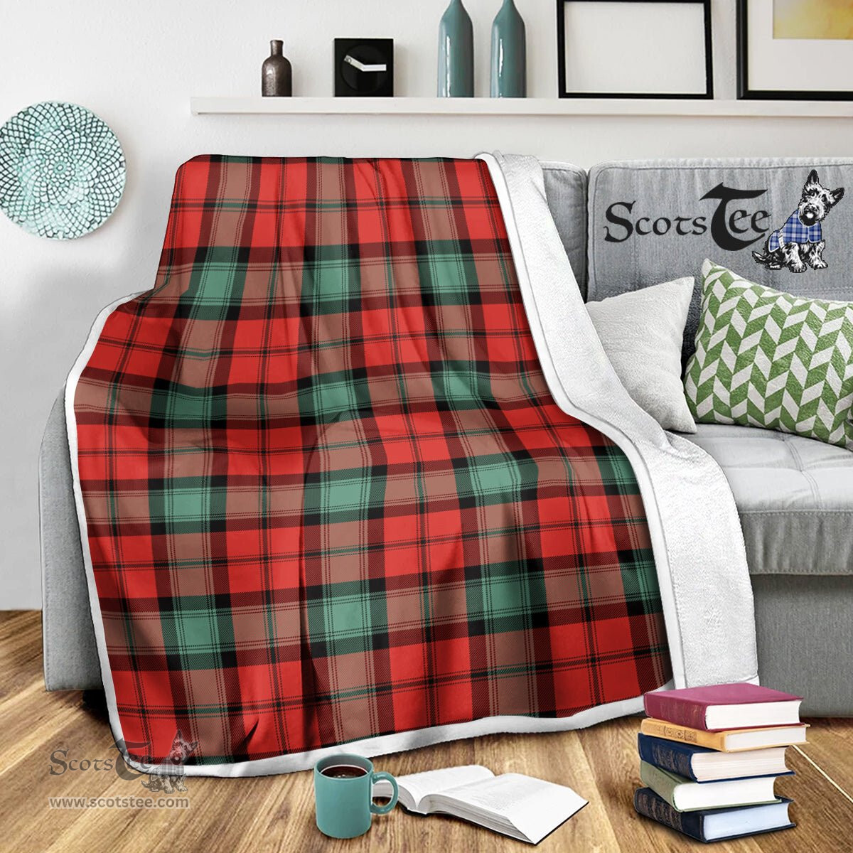Scotstee Shop Tartan Plaid Blanket Kerr Ancient Scottish Tartan Plaid Sherpa Blanket