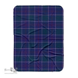 Scotstee Shop Tartan Plaid Blanket Navy US Edzell Scottish Tartan Plaid Sherpa Blanket