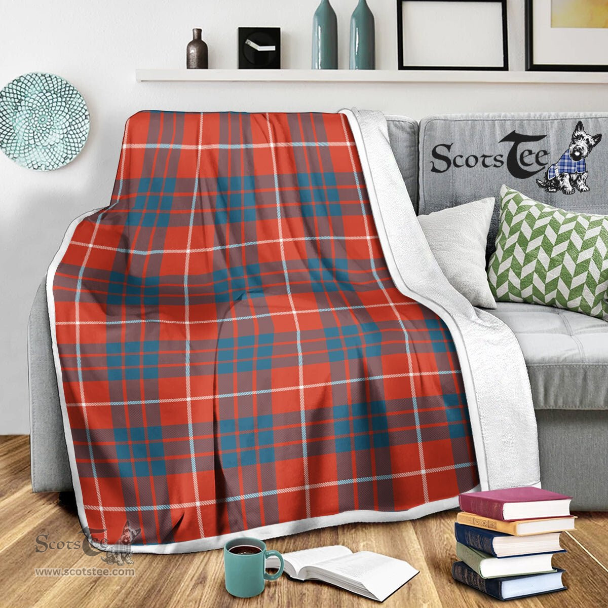 Scotstee Shop Tartan Plaid Blanket Hamilton Ancient Scottish Tartan Plaid Sherpa Blanket