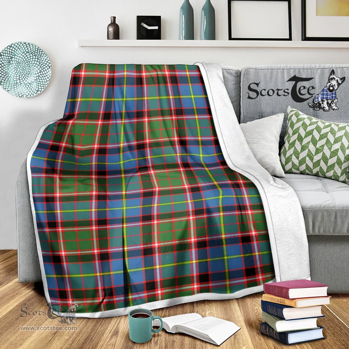 Scotstee Shop Tartan Plaid Blanket Norvel Scottish Tartan Plaid Sherpa Blanket