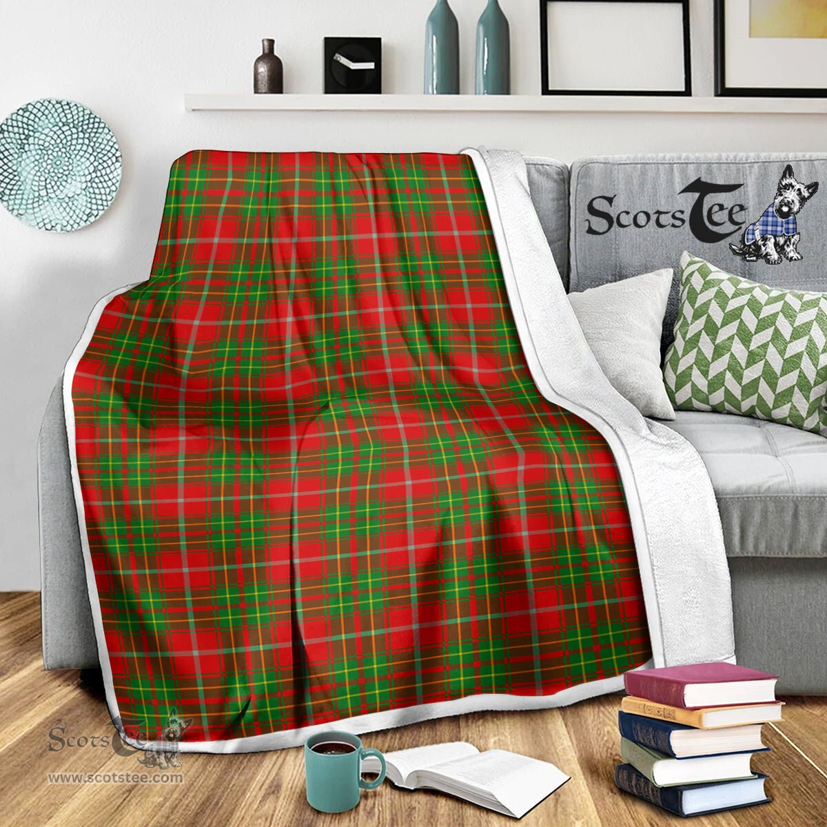 Scotstee Shop Tartan Plaid Blanket Burnett Scottish Tartan Plaid Sherpa Blanket