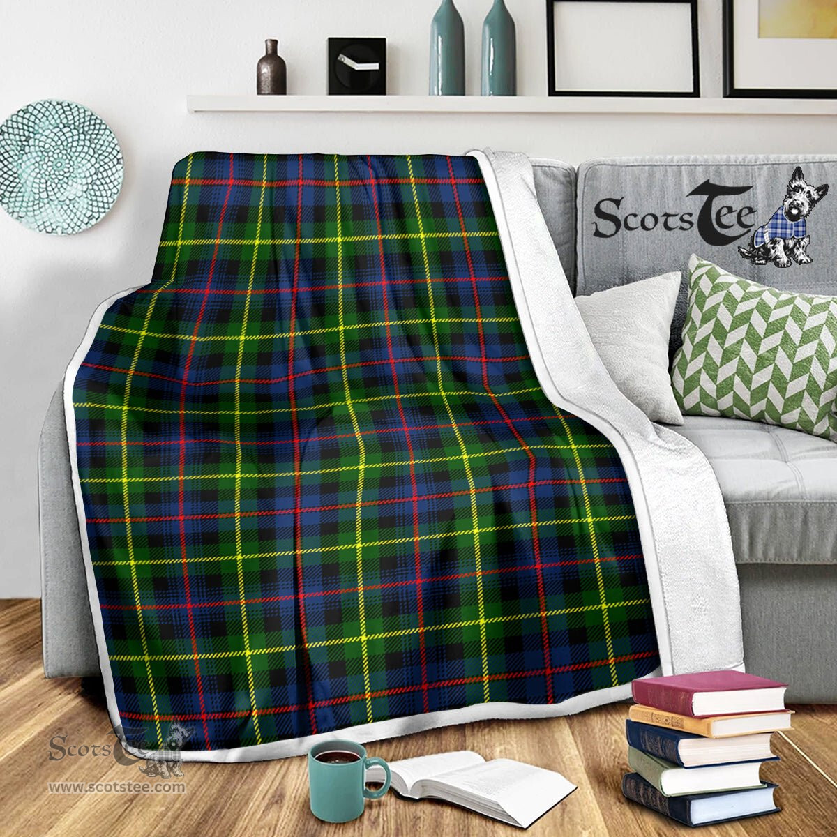 Scotstee Shop Tartan Plaid Blanket Farquharson Modern Scottish Tartan Plaid Sherpa Blanket
