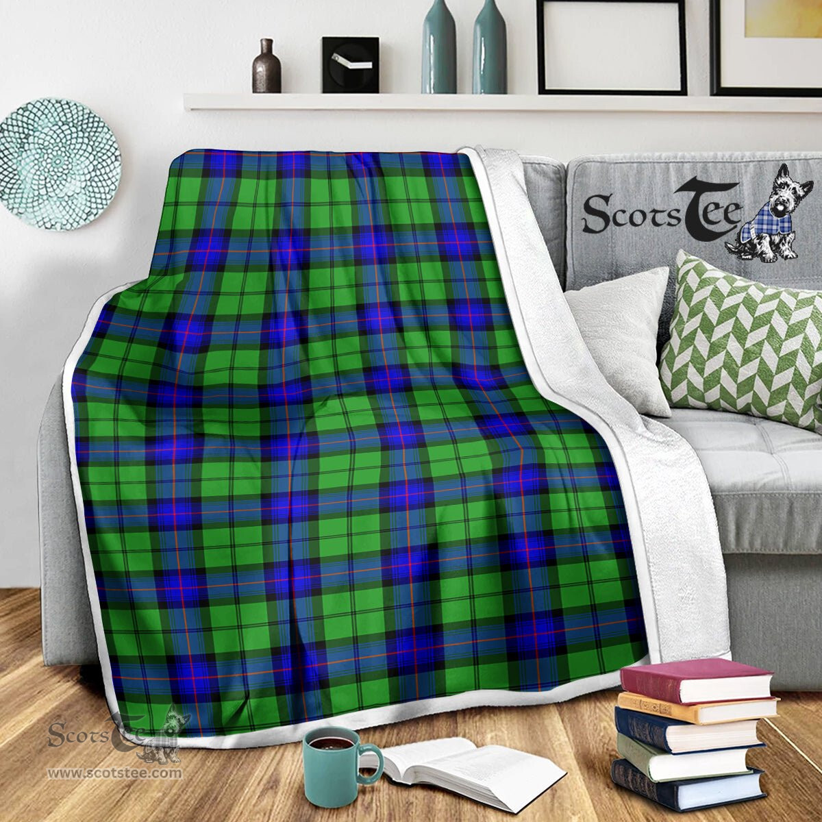 Scotstee Shop Tartan Plaid Blanket Armstrong Scottish Tartan Plaid Sherpa Blanket