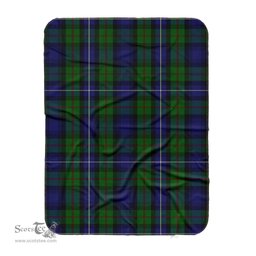Scotstee Shop Tartan Plaid Blanket Donnachaidh Robertson Green Scottish Tartan Plaid Sherpa Blanket