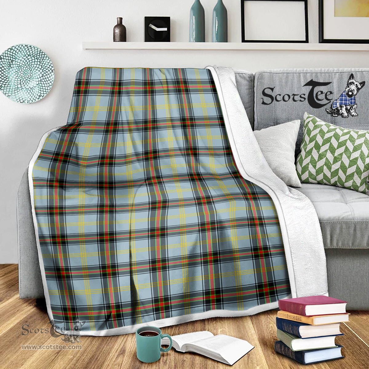 Scotstee Shop Tartan Plaid Blanket Bell Scottish Tartan Plaid Sherpa Blanket