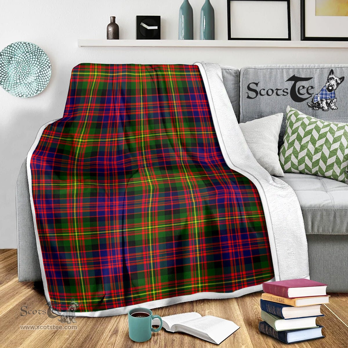 Scotstee Shop Tartan Plaid Blanket Carnegie Modern Scottish Tartan Plaid Sherpa Blanket