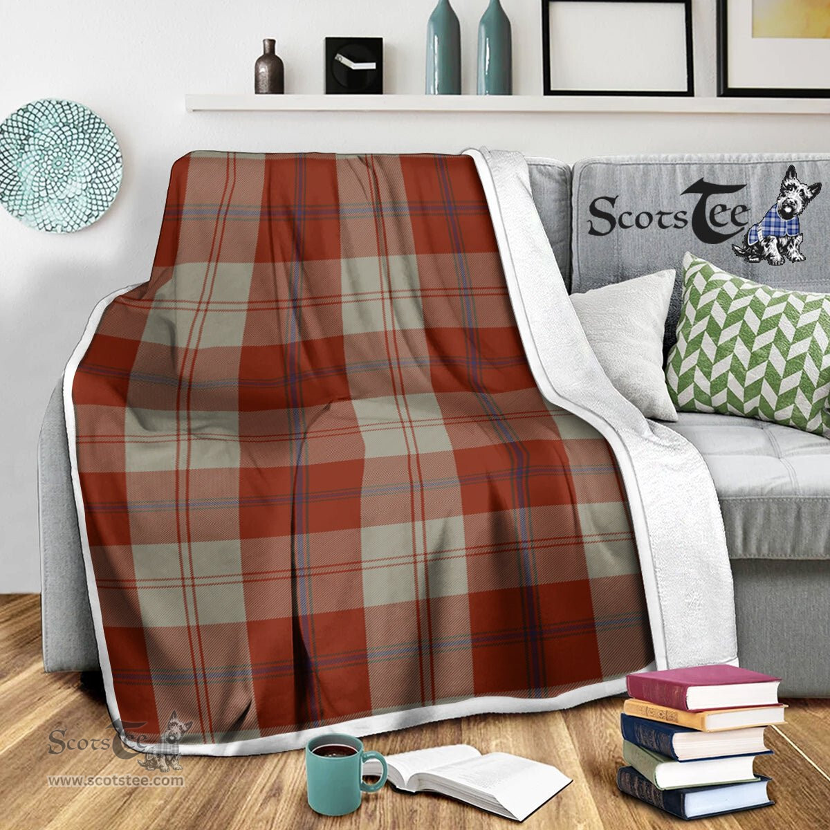 Scotstee Shop Tartan Plaid Blanket Davidson Dress Dancers Scottish Tartan Plaid Sherpa Blanket