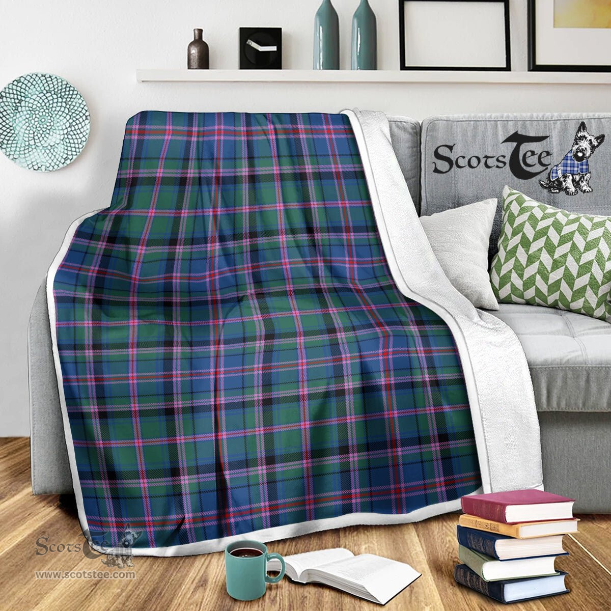 Scotstee Shop Tartan Plaid Blanket Cooper Scottish Tartan Plaid Sherpa Blanket