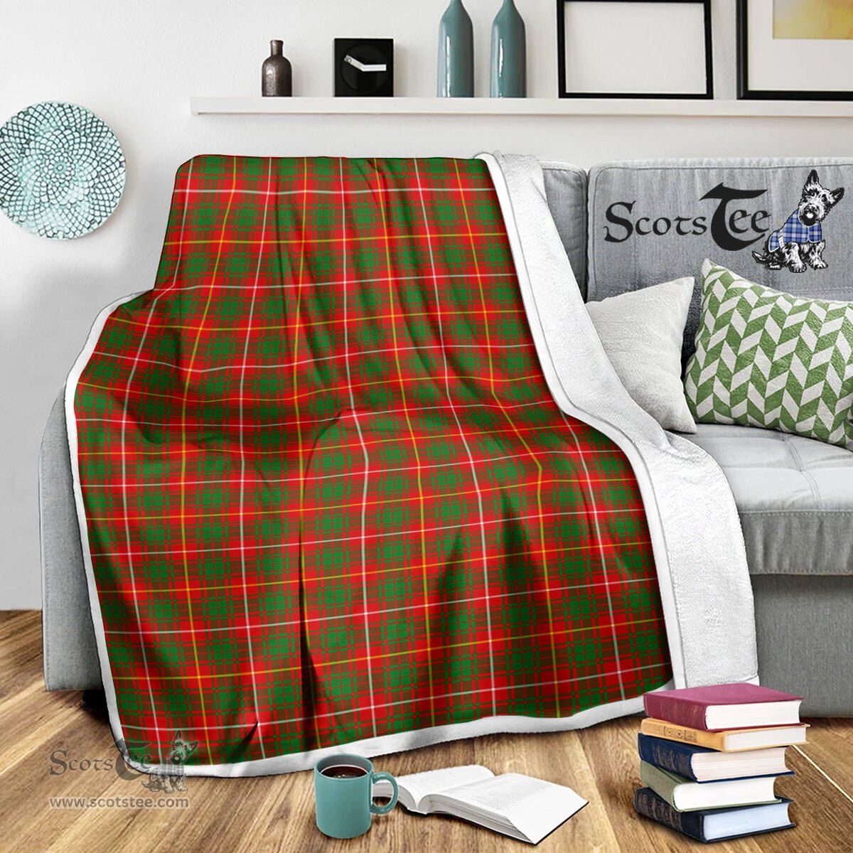Scotstee Shop Tartan Plaid Blanket Bruce Scottish Tartan Plaid Sherpa Blanket