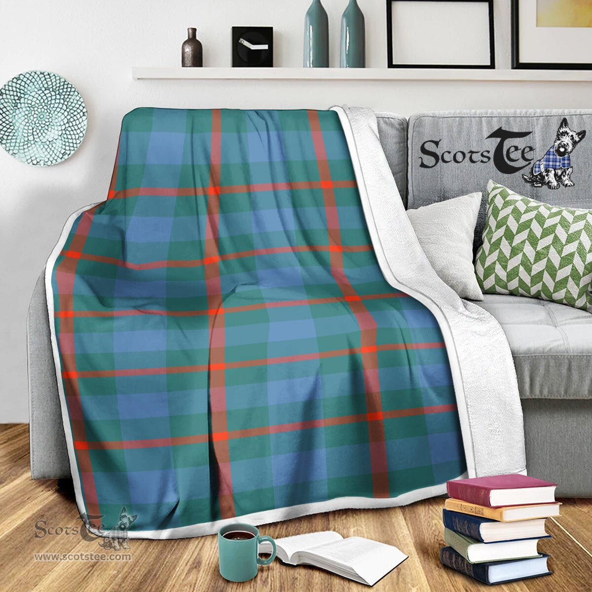 Scotstee Shop Tartan Plaid Blanket Agnew Ancient Scottish Tartan Plaid Sherpa Blanket
