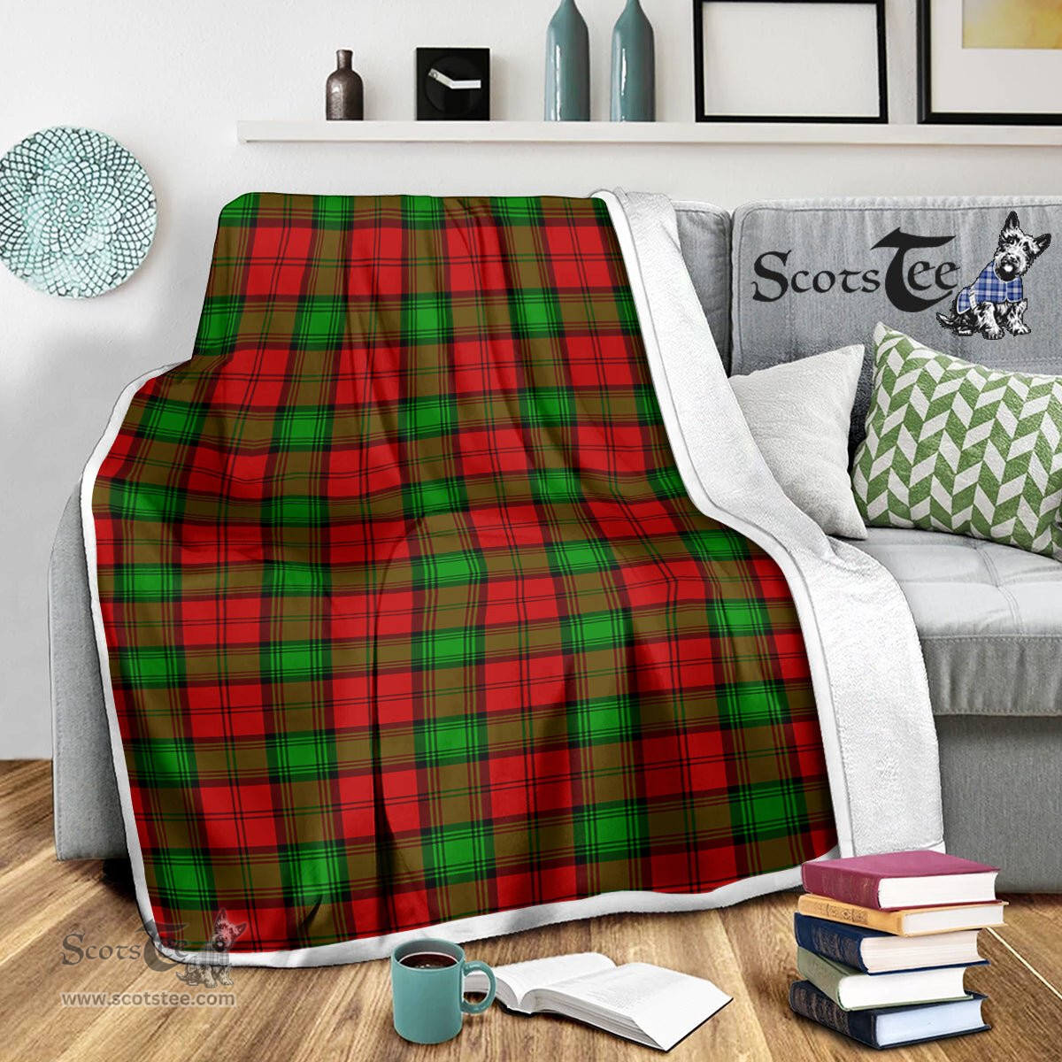 Scotstee Shop Tartan Plaid Blanket Auchinleck Scottish Tartan Plaid Sherpa Blanket