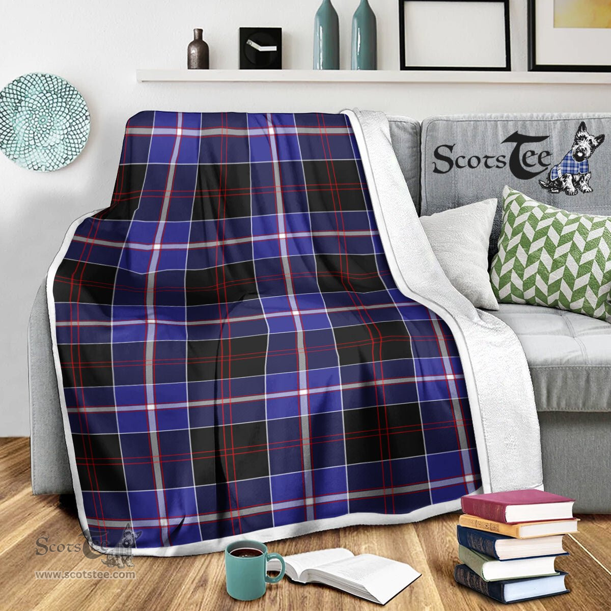 Scotstee Shop Tartan Plaid Blanket Dunlop Modern Scottish Tartan Plaid Sherpa Blanket