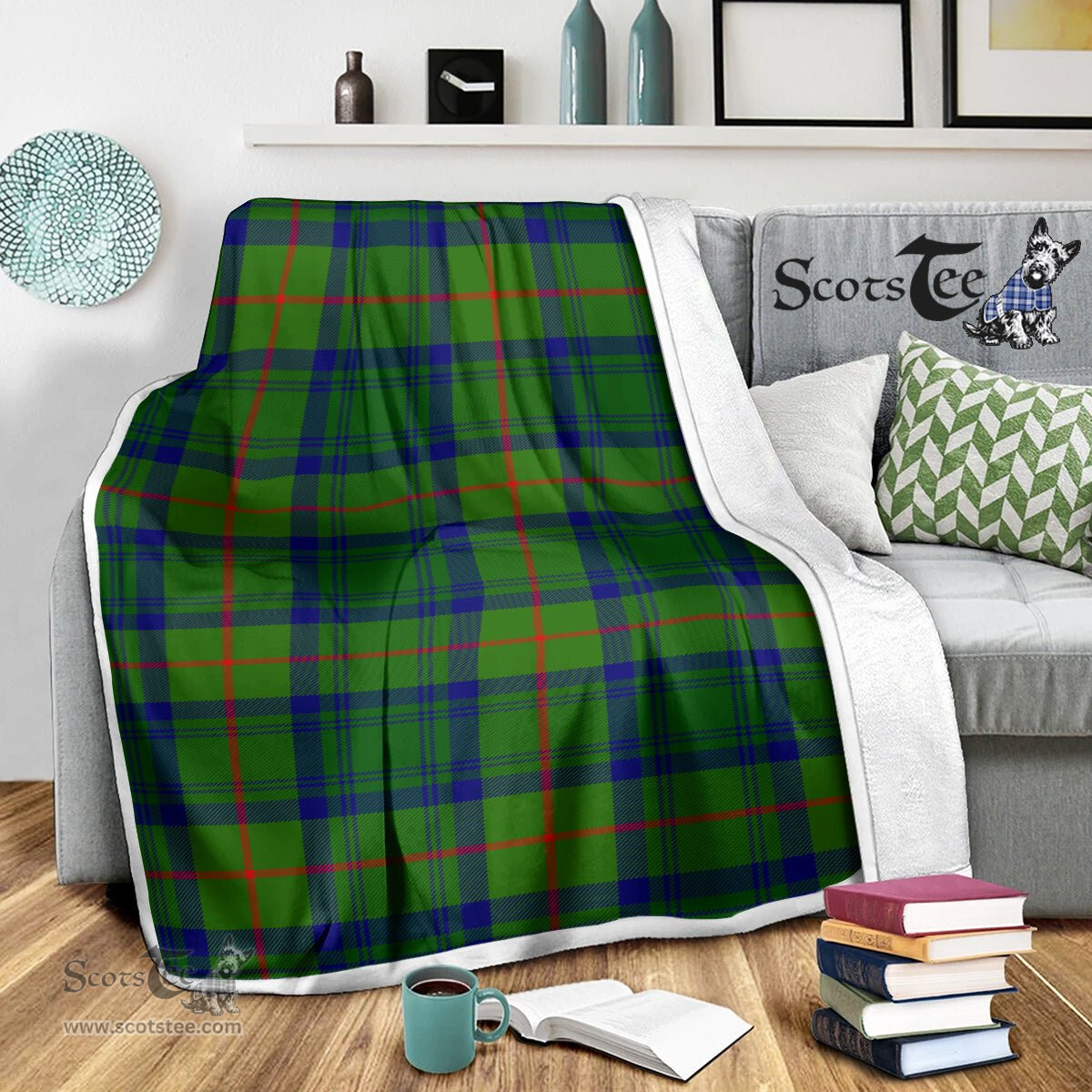 Scotstee Shop Tartan Plaid Blanket Cranstoun Hunting Scottish Tartan Plaid Sherpa Blanket