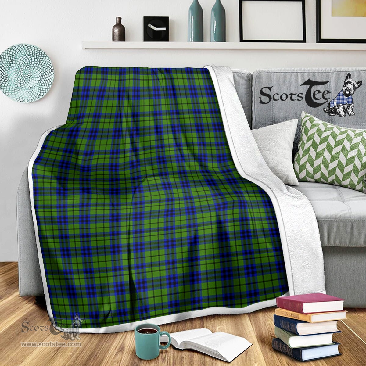 Scotstee Shop Tartan Plaid Blanket Dickson Scottish Tartan Plaid Sherpa Blanket
