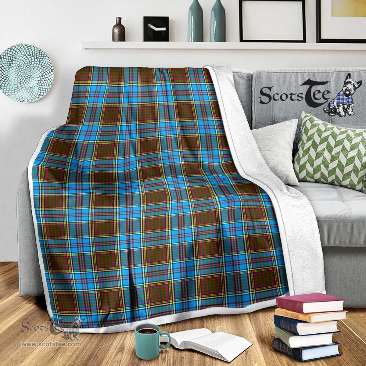 Scotstee Shop Tartan Plaid Blanket Anderson Scottish Tartan Plaid Sherpa Blanket