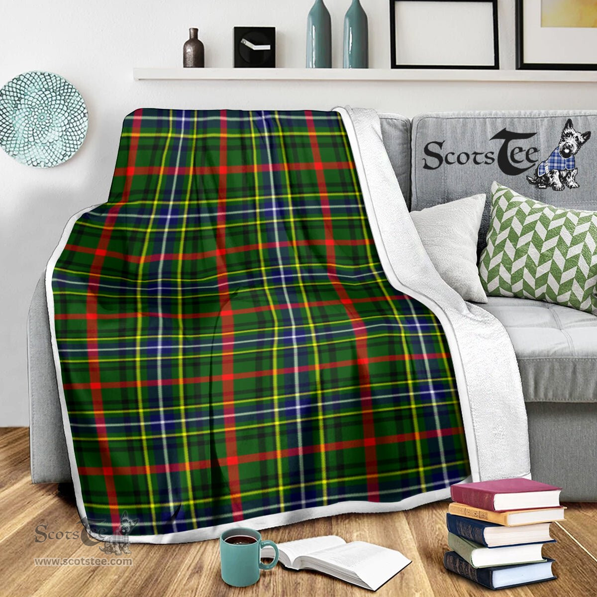 Scotstee Shop Tartan Plaid Blanket Bisset Pattern Scottish Tartan Plaid Sherpa Blanket
