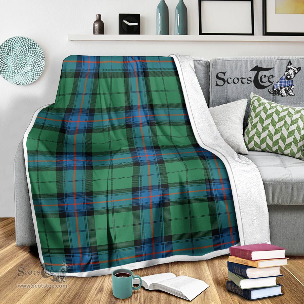 Scotstee Shop Tartan Plaid Blanket Armstrong Ancient Scottish Tartan Plaid Sherpa Blanket