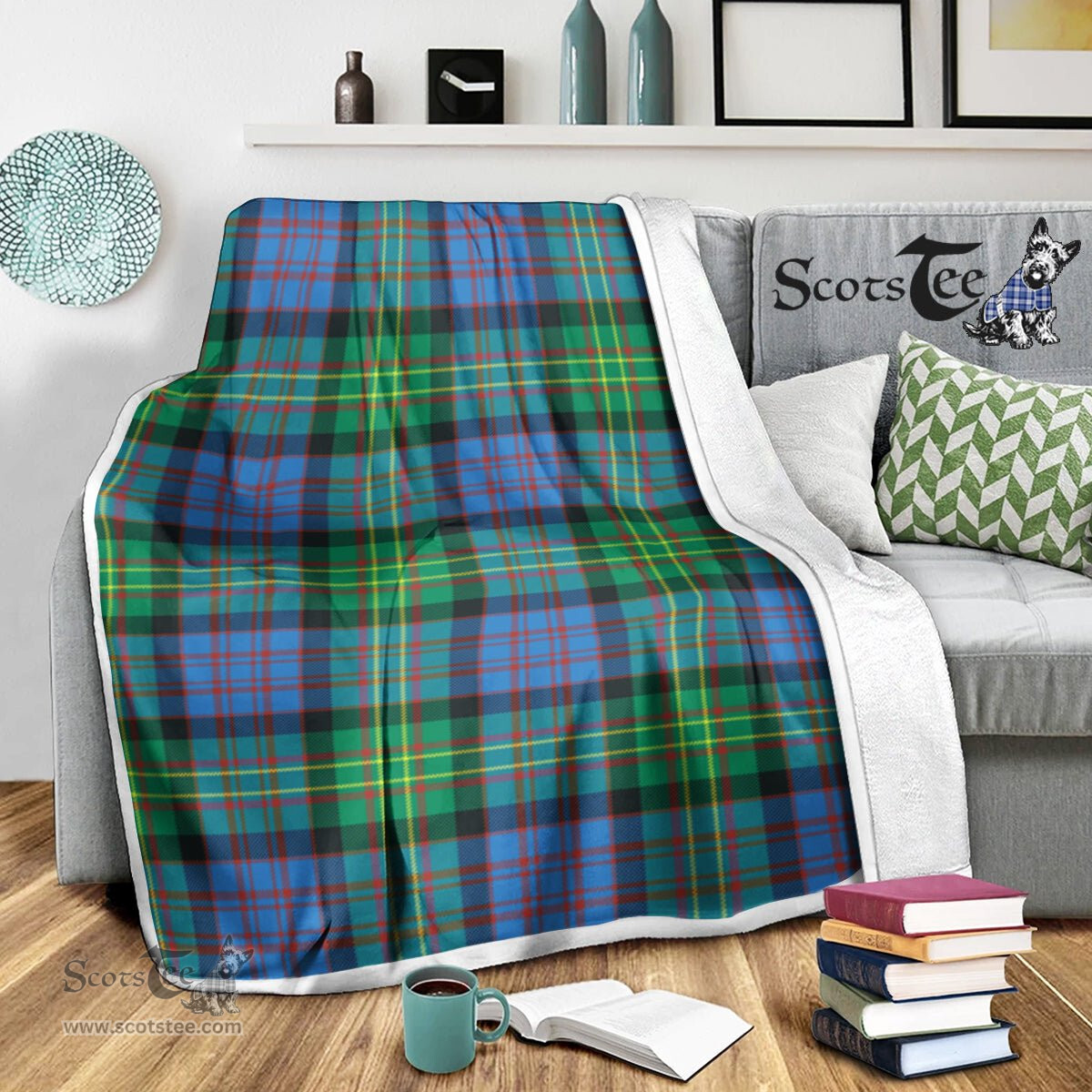 Scotstee Shop Tartan Plaid Blanket Bowie Ancient Scottish Tartan Plaid Sherpa Blanket