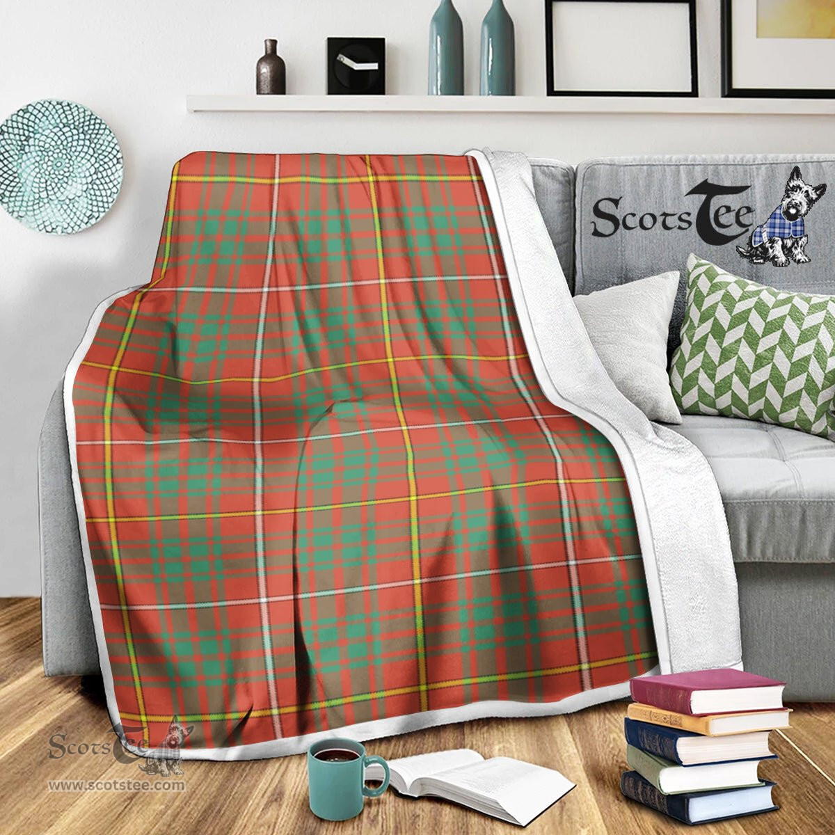 Scotstee Shop Tartan Plaid Blanket Bruce Ancient Scottish Tartan Plaid Sherpa Blanket