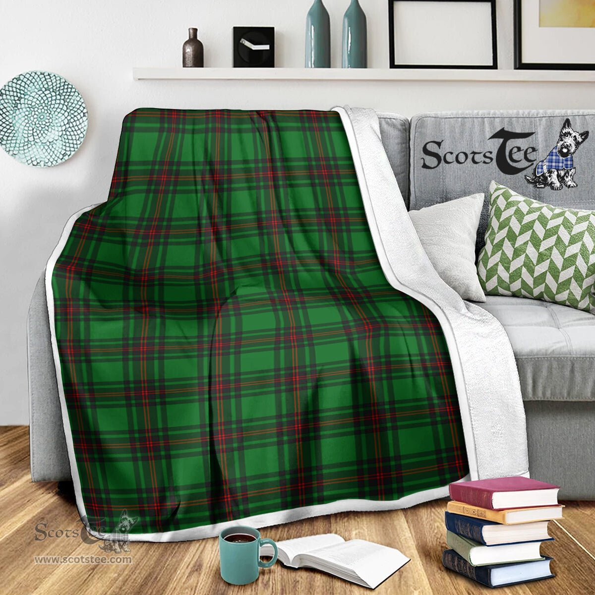 Scotstee Shop Tartan Plaid Blanket Anstruther Hunting Scottish Tartan Plaid Sherpa Blanket