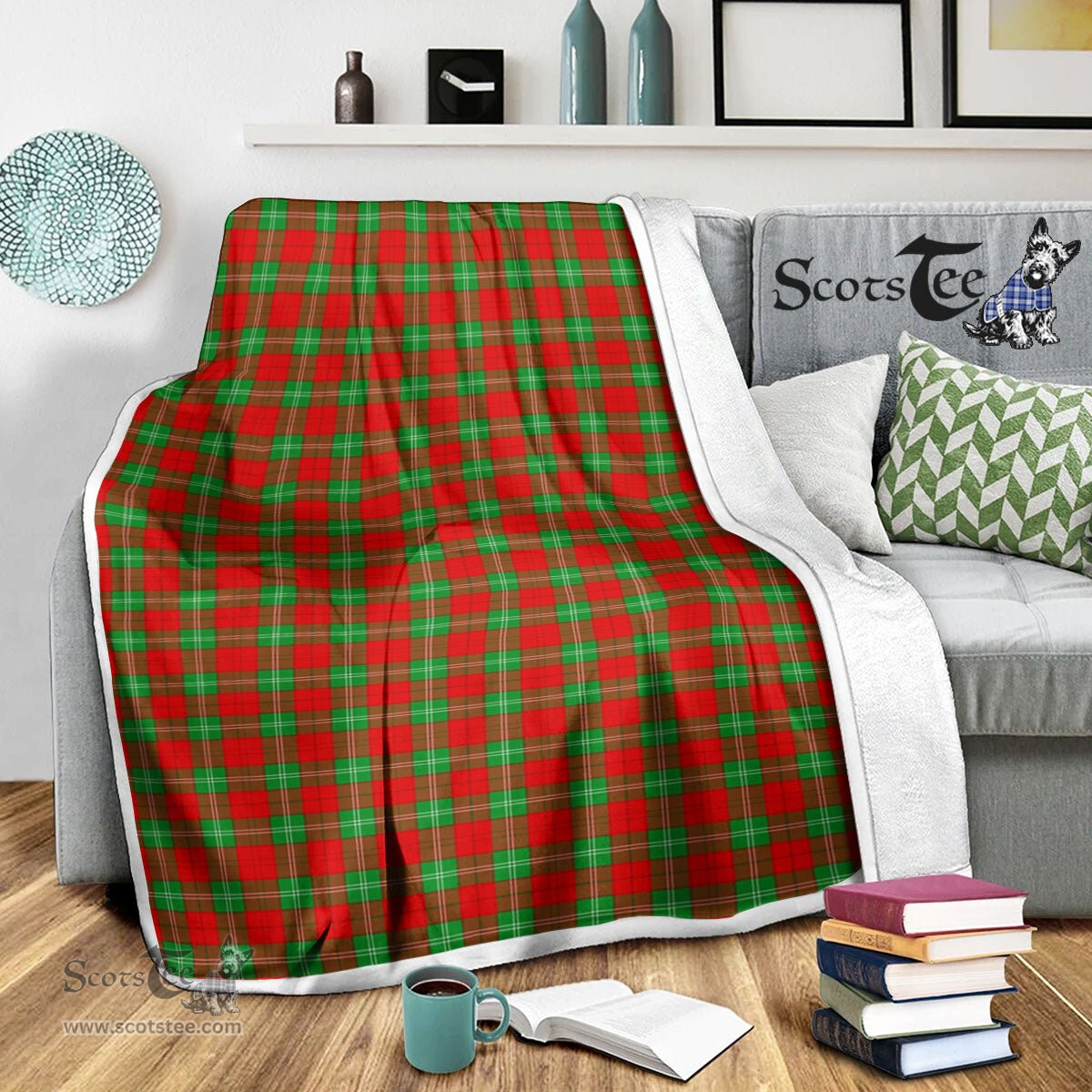 Scotstee Shop Tartan Plaid Blanket Gartshore Scottish Tartan Plaid Sherpa Blanket