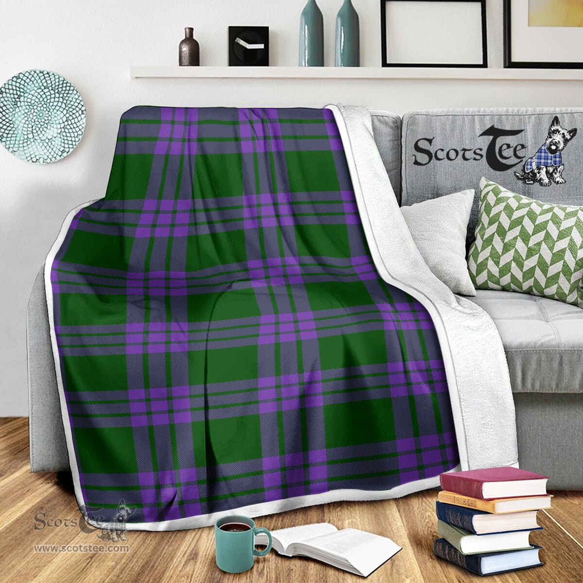 Scotstee Shop Tartan Plaid Blanket Elphinstone Scottish Tartan Plaid Sherpa Blanket
