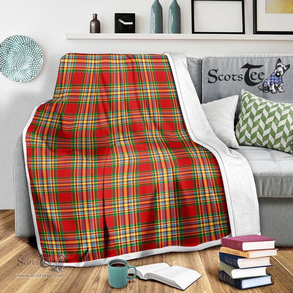 Scotstee Shop Tartan Plaid Blanket Chattan Scottish Tartan Plaid Sherpa Blanket