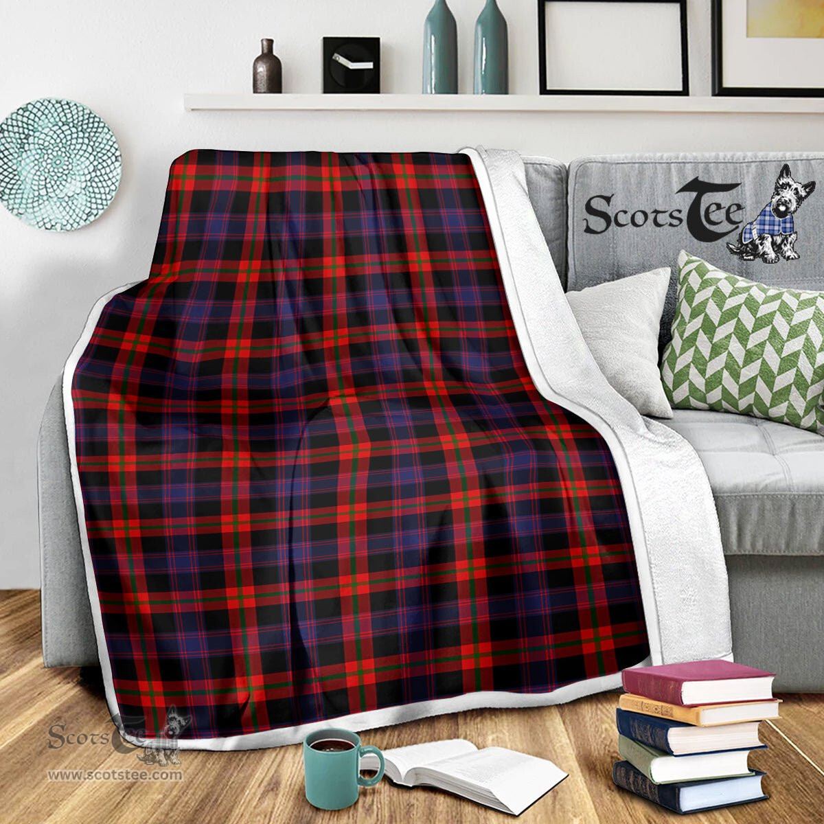 Scotstee Shop Tartan Plaid Blanket Broun Modern Scottish Tartan Plaid Sherpa Blanket