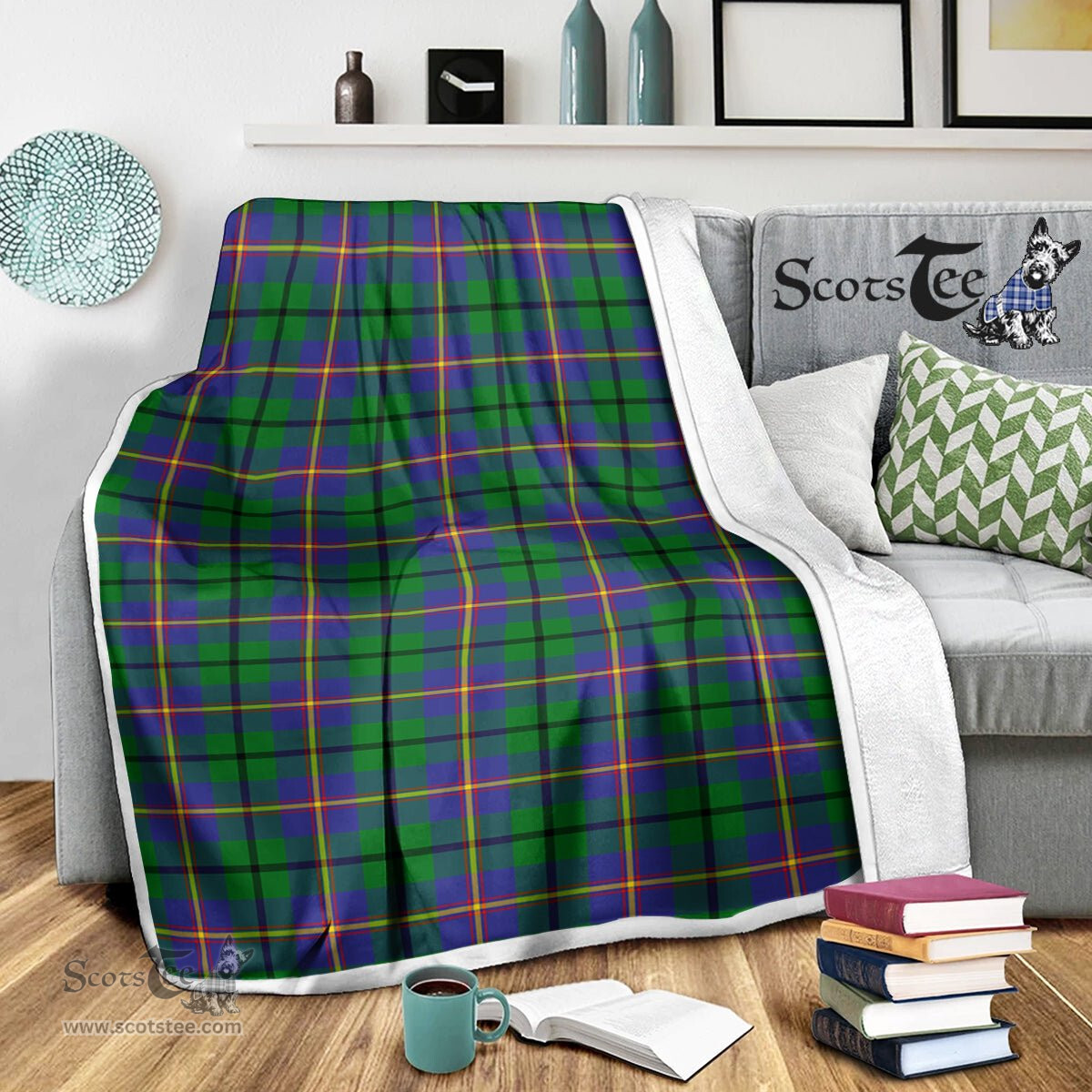 Scotstee Shop Tartan Plaid Blanket Carmichael Scottish Tartan Plaid Sherpa Blanket