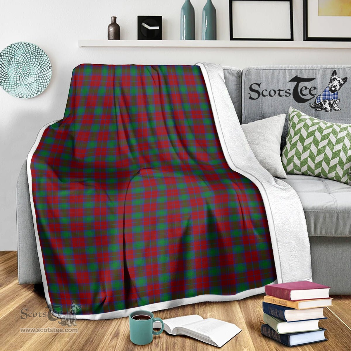 Scotstee Shop Tartan Plaid Blanket Fotheringham Scottish Tartan Plaid Sherpa Blanket