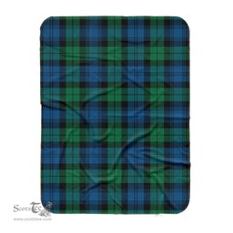Scotstee Shop Tartan Plaid Blanket Blackwatch Ancient Scottish Tartan Plaid Sherpa Blanket