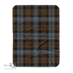 Scotstee Shop Tartan Plaid Blanket BlackWatch Weathered Scottish Tartan Plaid Sherpa Blanket