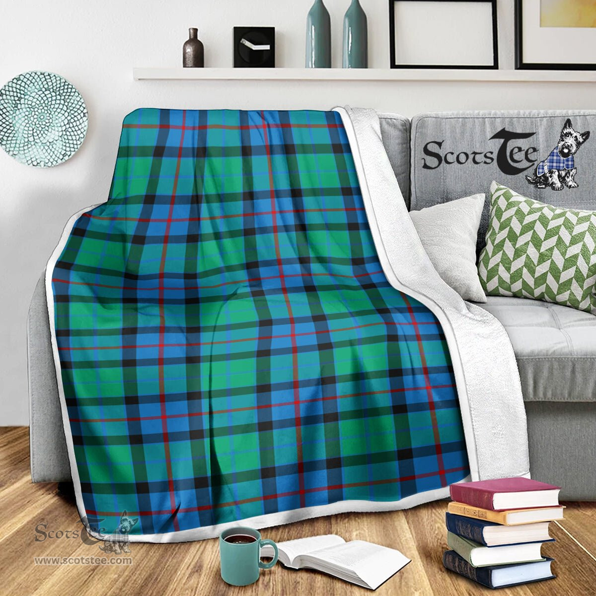 Scotstee Shop Tartan Plaid Blanket Flower Of Scotland Scottish Tartan Plaid Sherpa Blanket