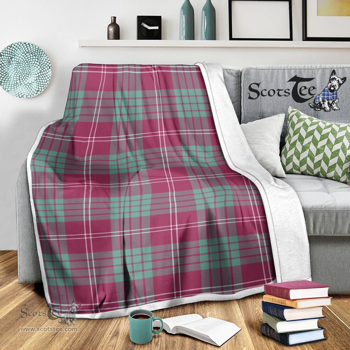 Scotstee Shop Tartan Plaid Blanket Crawford Ancient Scottish Tartan Plaid Sherpa Blanket