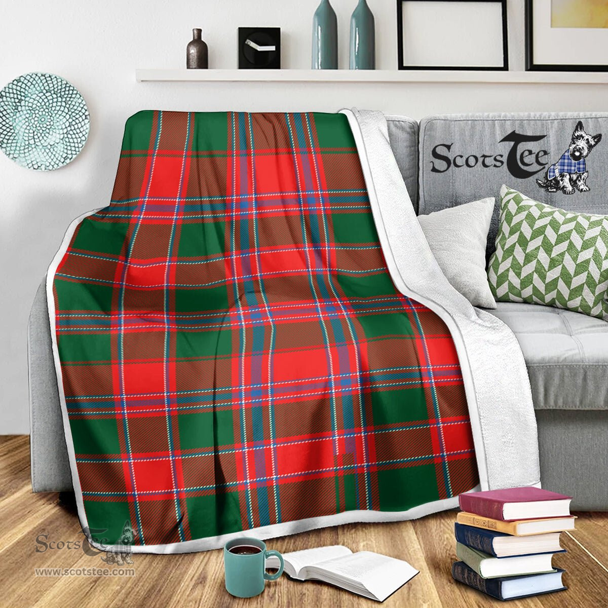 Scotstee Shop Tartan Plaid Blanket Dalzell Scottish Tartan Plaid Sherpa Blanket