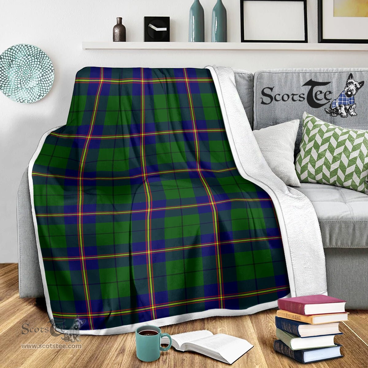 Scotstee Shop Tartan Plaid Blanket Carmichael Modern Scottish Tartan Plaid Sherpa Blanket