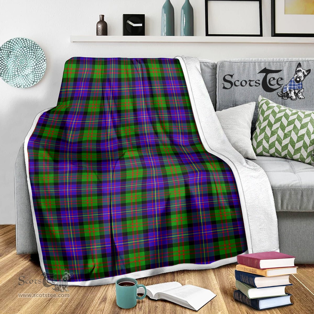 Scotstee Shop Tartan Plaid Blanket Cameron Scottish Tartan Plaid Sherpa Blanket
